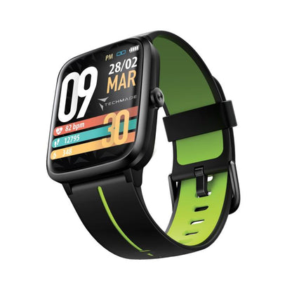 Techmade Smartwatch Move Bluetooth Integriertes GPS Sport Wasserdicht Schwarz/Grün