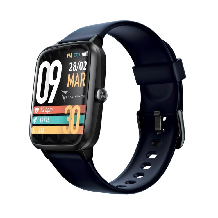 Techmade Smartwatch Move Bluetooth GPS Integriert Sport Wasserdicht IP68 Sg/Blue