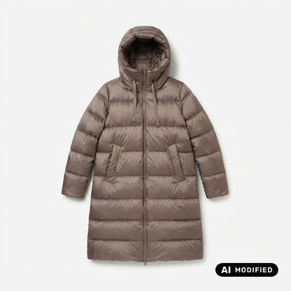 Bomboogie piumino lungo con cappuccio da donna Geneva CW6630TDLC6 148 bronzo