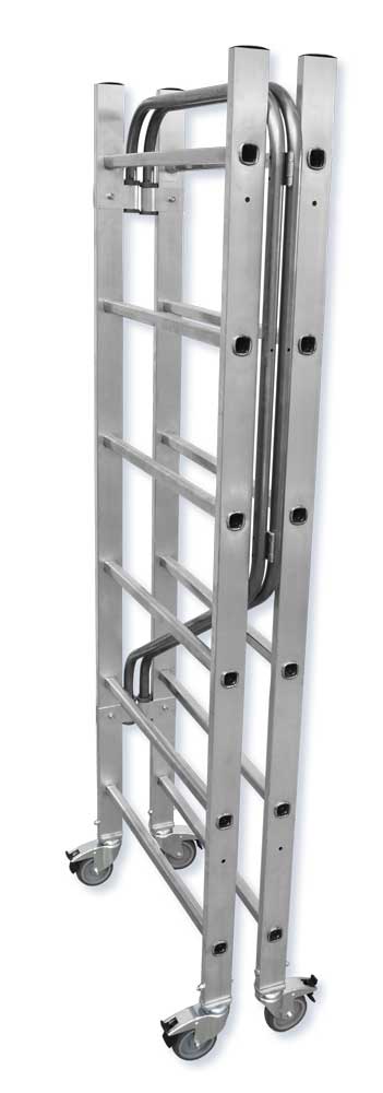 Flecto Klappbares Aluminium-Rollgerüst mit Rädern und Bremse 150 kg