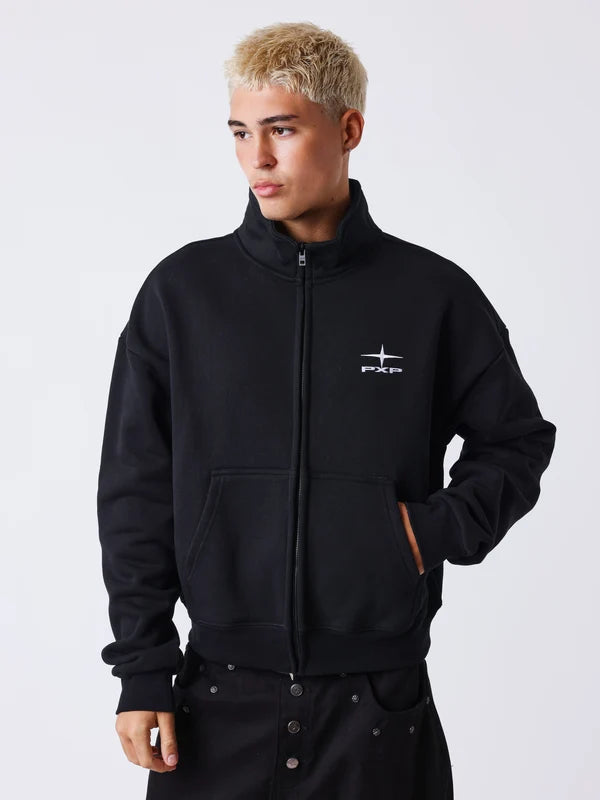 PXP Felpa uomo con zip e collo alto Essentials 2633209 BK nera