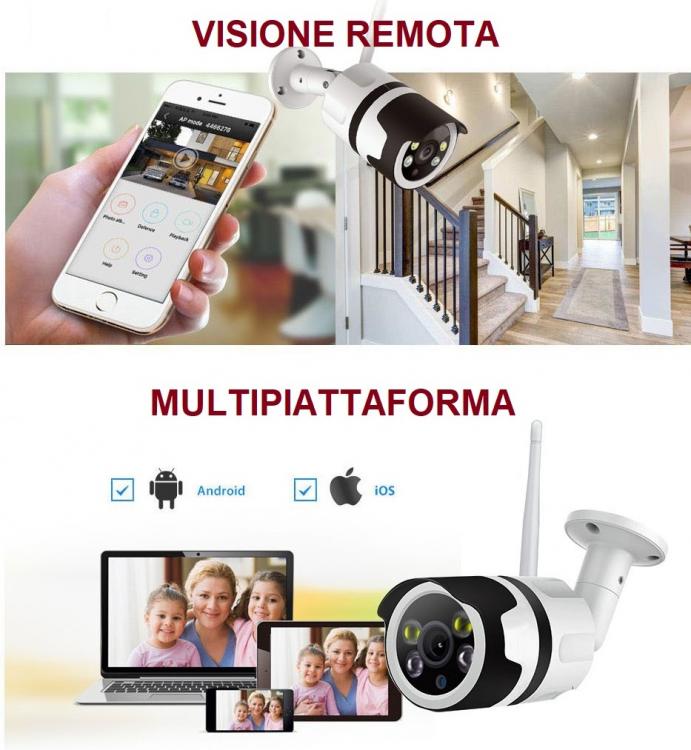 IP-Kamera für Außen/Innen, WLAN, Cloud, SD-Karte, Farb-Nachtsicht
