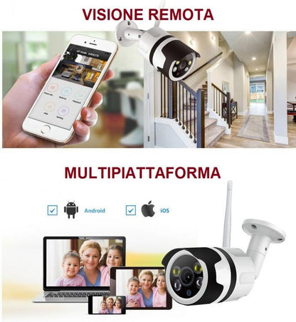 IP-Kamera für Außen/Innen, WLAN, Cloud, SD-Karte, Farb-Nachtsicht