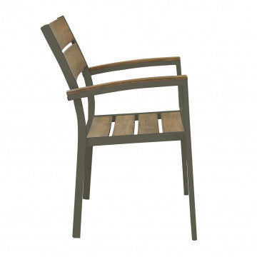 Poltrona Cayman con Struttura in Alluminio e Seduta in Polywood Teak