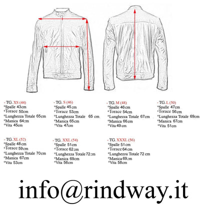 Giacca Bomber In Vera Pelle Camoscio Bruciato Uomo Slim Con Bottoni E Tasconi Rindway