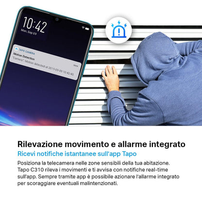 Tapo C310 Telecamera WiFi Esterno 2K 3MP, WiFi/Ethernet, 2pz