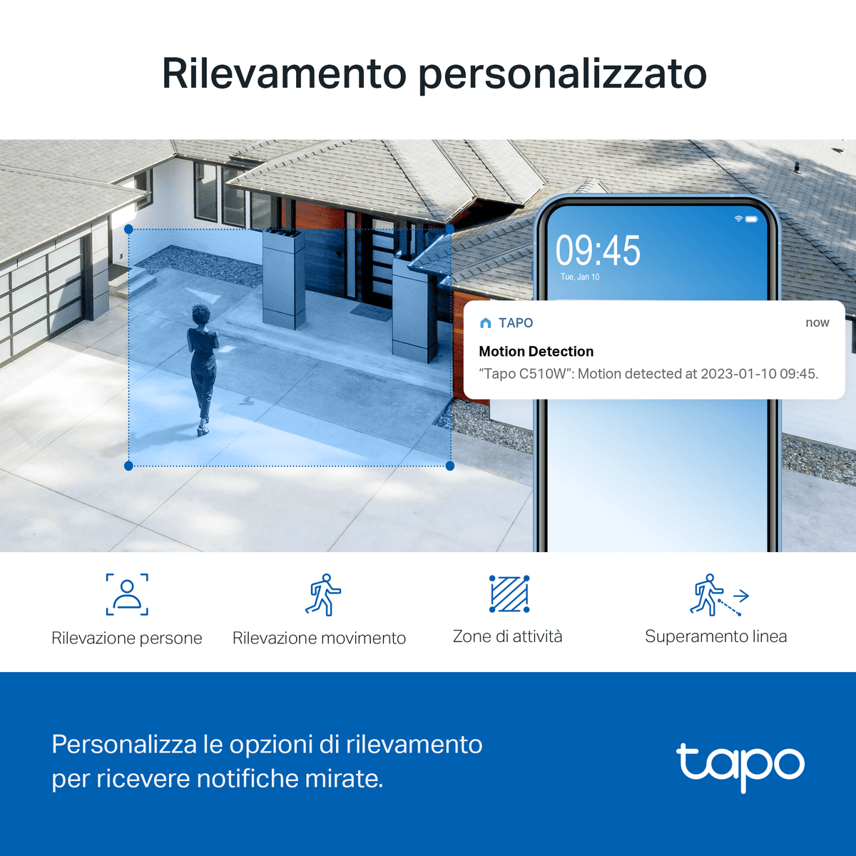 Tapo C510W Telecamera WiFi Esterno 2K 3MP, Visione a Colori, 360° PTZ