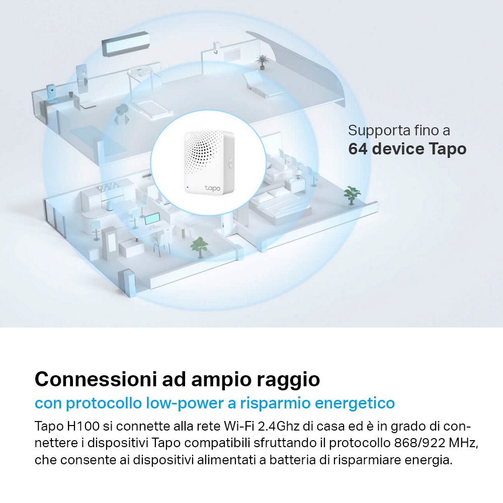 Tapo H100 Smart Hub, Allarme e Campanello Integrato