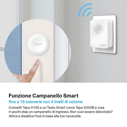 Tapo H100 Smart Hub, Allarme e Campanello Integrato