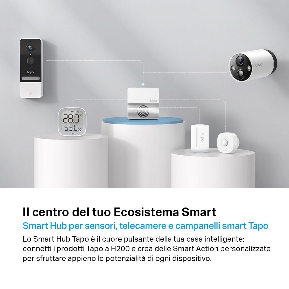 Tapo H200 Smart Hub, Allarme e Campanello Integrato, Storage MicroSD Locale