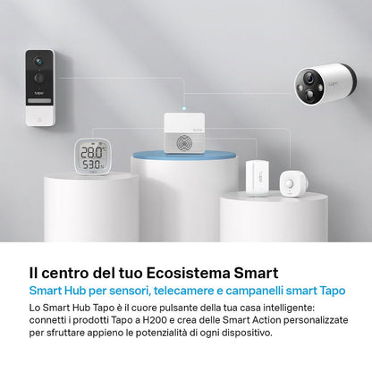 Tapo H200 Smart Hub, Allarme e Campanello Integrato, Storage MicroSD Locale