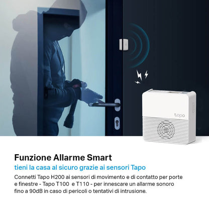 Tapo H200 Smart Hub, Allarme e Campanello Integrato, Storage MicroSD Locale