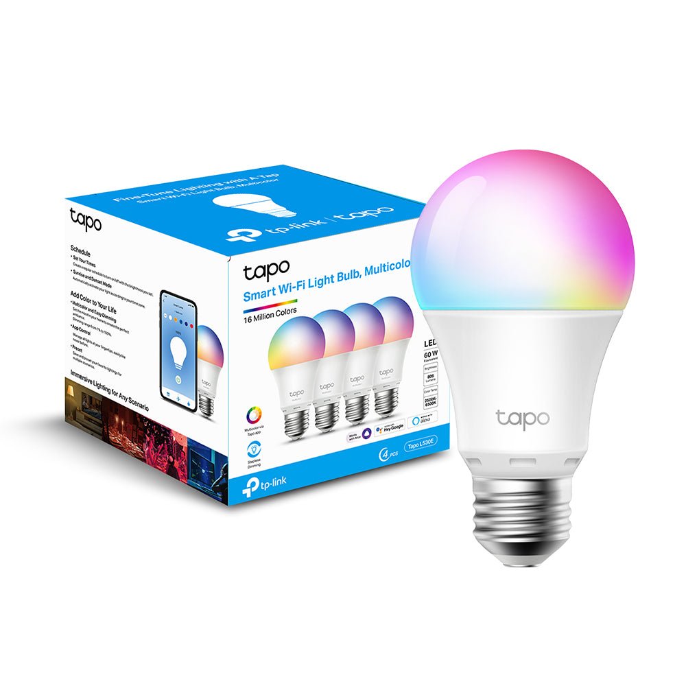 Tapo L530E Lampadina LED Smart Wi-Fi Multicolore E27, Controllo Vocale con Alexa, 4pz