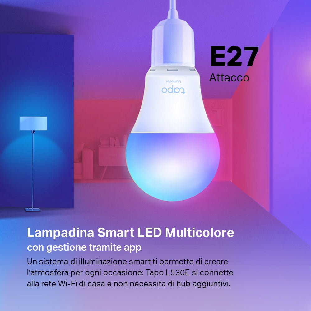 Tapo L530E Lampadina LED Smart Wi-Fi Multicolore E27, Controllo Vocale con Alexa, 4pz