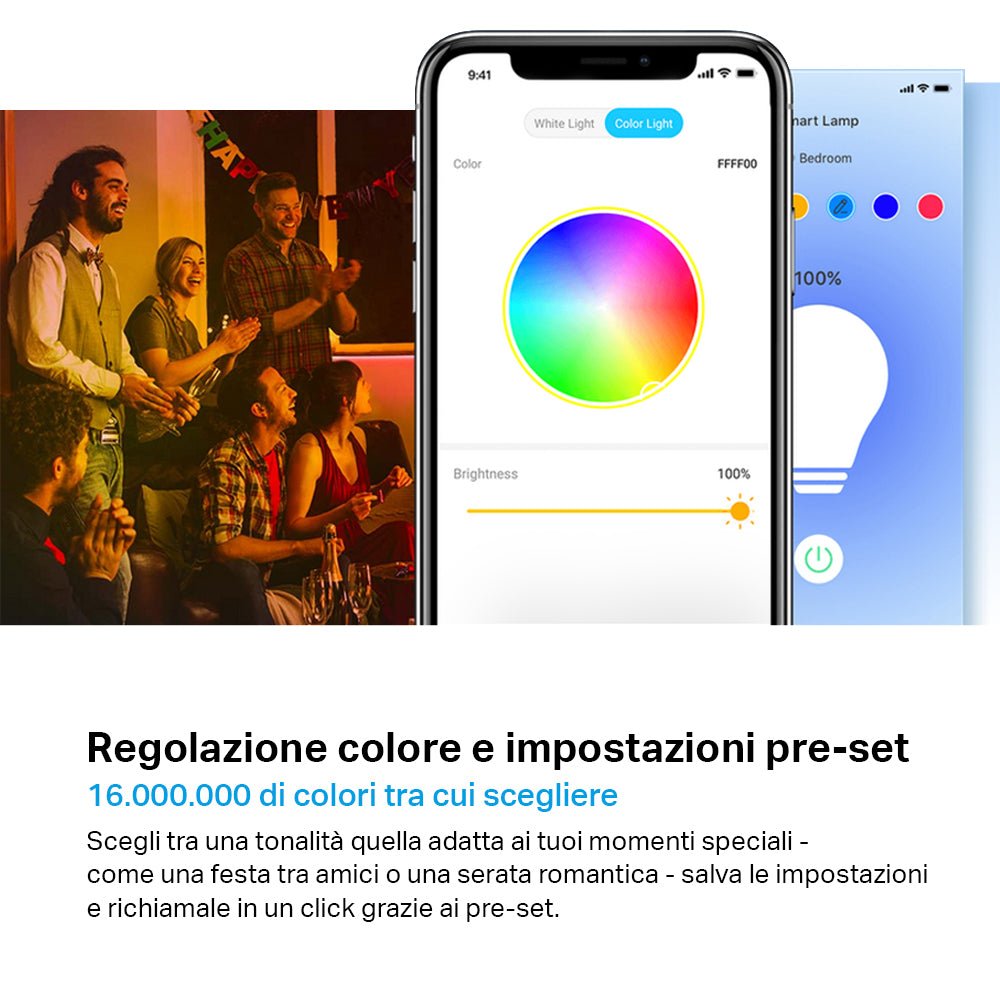 Tapo L530E Lampadina LED Smart Wi-Fi Multicolore E27, Controllo Vocale con Alexa