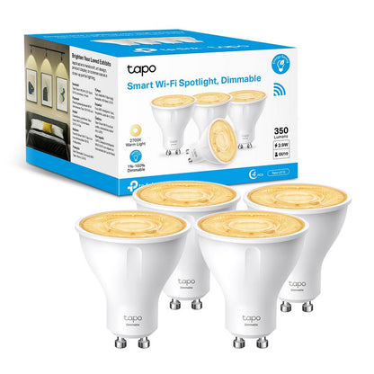 Tapo L610 Faretto LED Smart Wi-Fi Dimmerabile GU10, Controllo Vocale con Alexa, 4pz