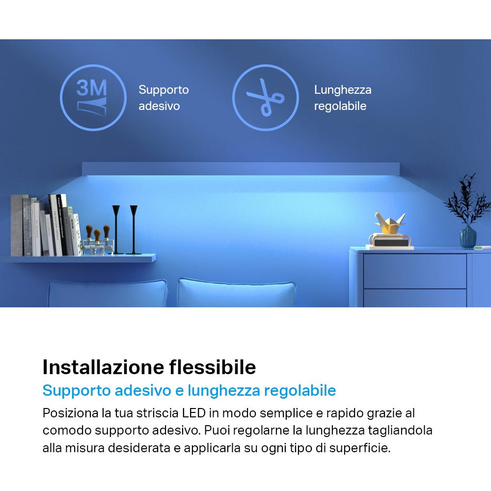 Tapo L900-5 Striscia LED Smart Wi-Fi Multicolore 5m, Controllo Vocale con Alexa