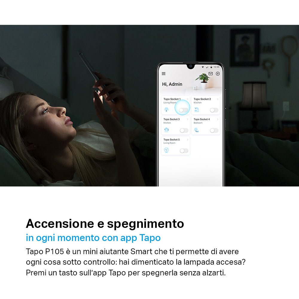 Tapo P105 Presa Smart Wi-Fi Italiana Tipo C-F-L 10A, Controllo Vocale con Alexa, 2pz