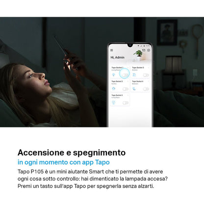 Tapo P105 Presa Smart Wi-Fi Italiana Tipo C-F-L 10A, Controllo Vocale con Alexa, 2pz