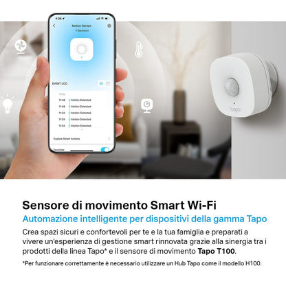 Tapo T100 Sensore di Movimento, ⚠️Tapo Hub Necessario