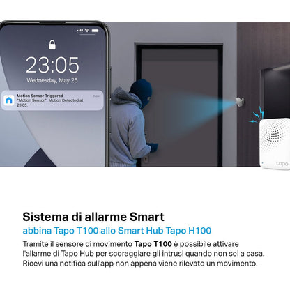 Tapo T100 Sensore di Movimento, ⚠️Tapo Hub Necessario