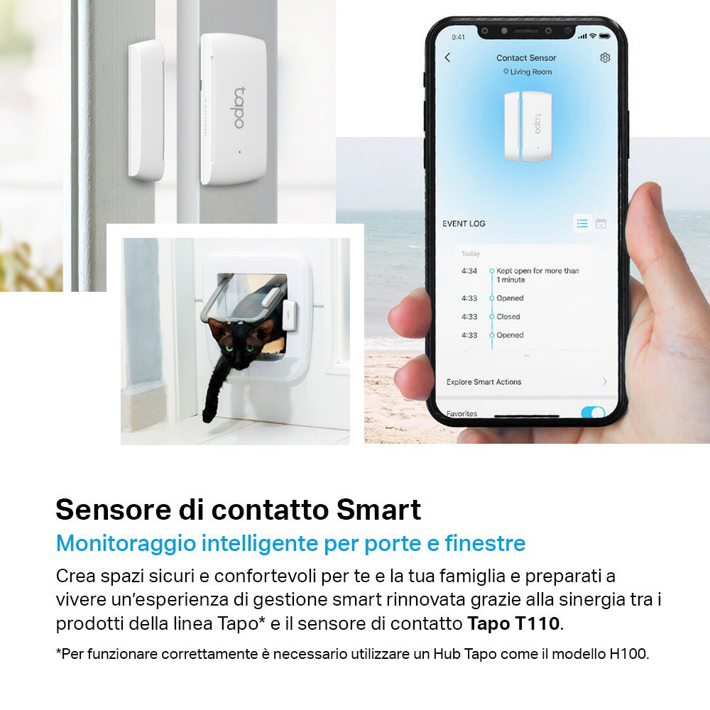 Tapo T110 Sensore di Contatto, ⚠️Tapo Hub Necessario