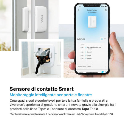 Tapo T110 Sensore di Contatto, ⚠️Tapo Hub Necessario