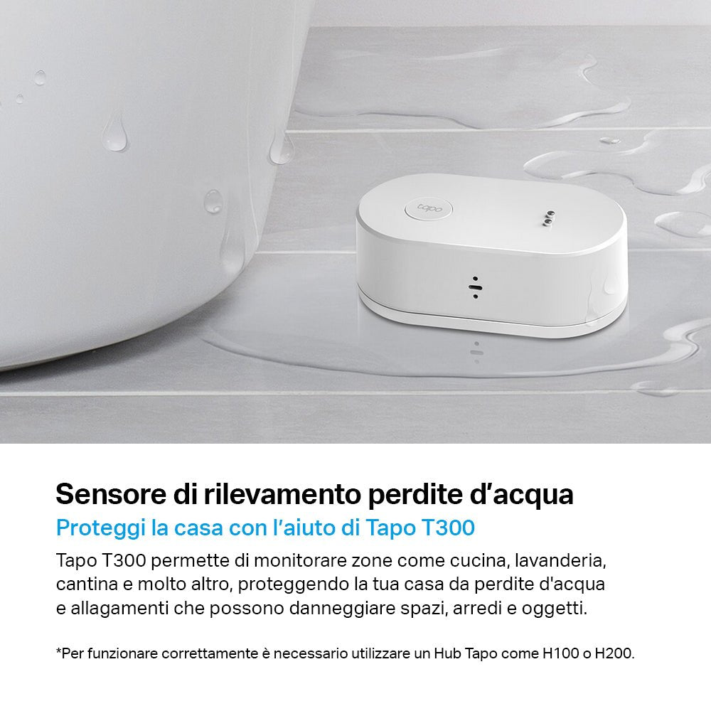 Tapo T300 Sensore di Rilevamento Perdite d'Acqua, ⚠️Tapo Hub Necessario