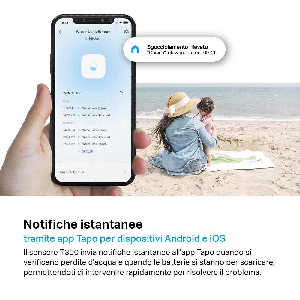 Tapo T300 Sensore di Rilevamento Perdite d'Acqua, ⚠️Tapo Hub Necessario