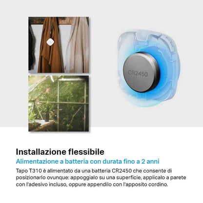 Tapo T310 Sensore di Temperatura e Umidità, ⚠️Tapo Hub Necessario