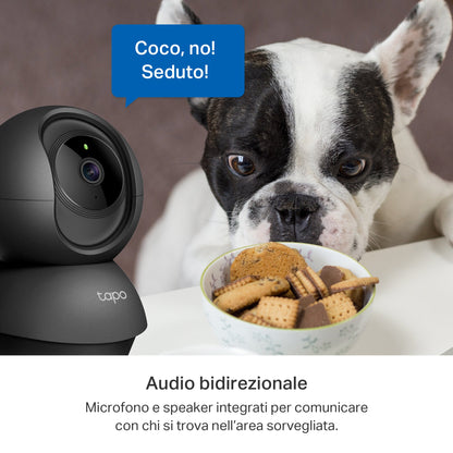 Tapo C211 Telecamera Wi-Fi Interno 2K 3MP, 360° Visuale, Nero