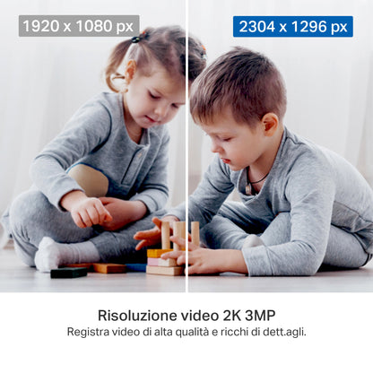 Tapo C211 Telecamera Wi-Fi Interno 2K 3MP, 360° Visuale, Nero