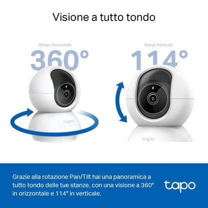 Tapo C230 Telecamera Wi-Fi Interno 3K 5MP, 360° Visuale