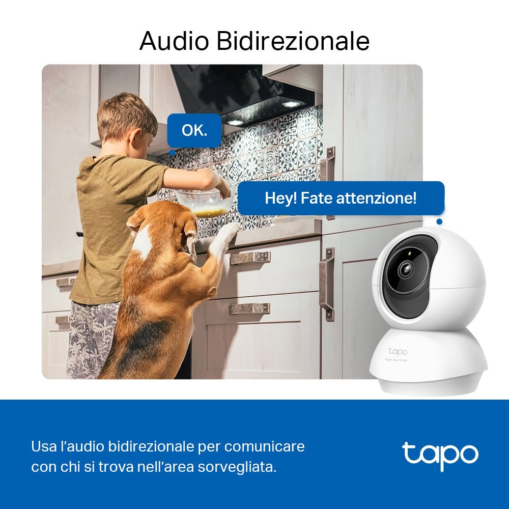 Tapo C230 Telecamera Wi-Fi Interno 3K 5MP, 360° Visuale