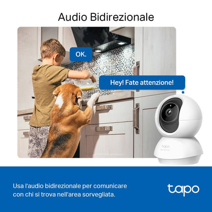 Tapo C230 Telecamera Wi-Fi Interno 3K 5MP, 360° Visuale