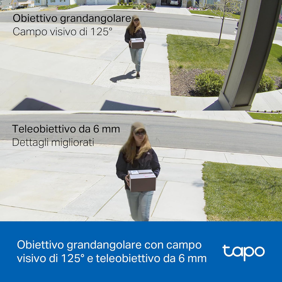 Tapo C246D Telecamera WiFi Esterno Doppio Obiettivo 3MP+3MP, 360° PTZ