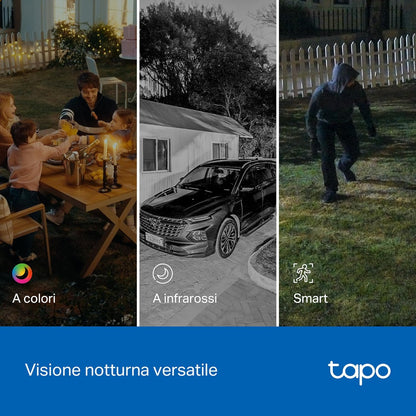 Tapo C246D Telecamera WiFi Esterno Doppio Obiettivo 3MP+3MP, 360° PTZ