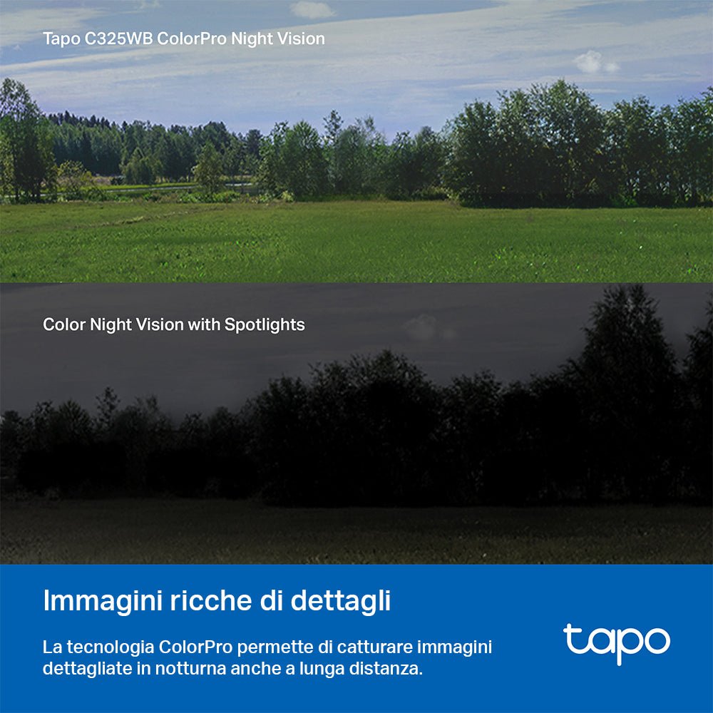 Tapo C325WB Telecamera WiFi Esterno 2K 4MP, ColorPro, WiFi/Ethernet