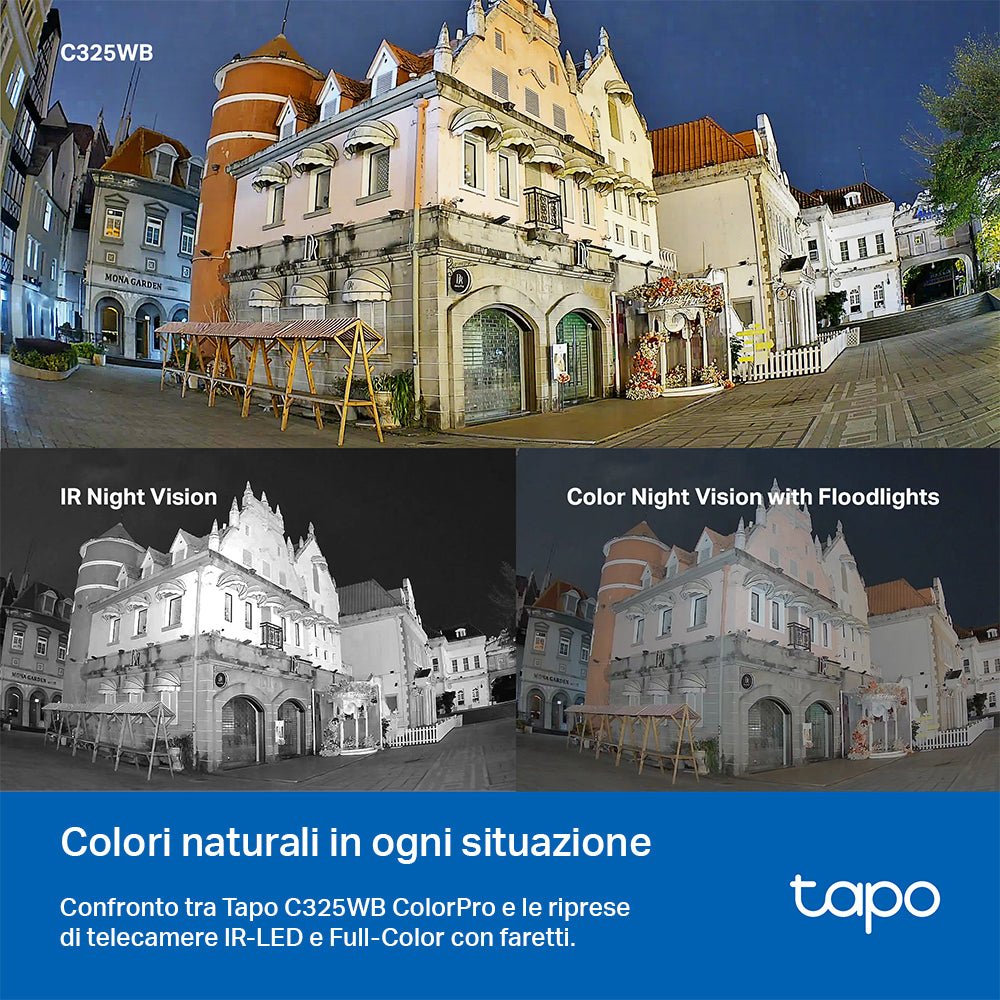 Tapo C325WB Telecamera WiFi Esterno 2K 4MP, ColorPro, WiFi/Ethernet