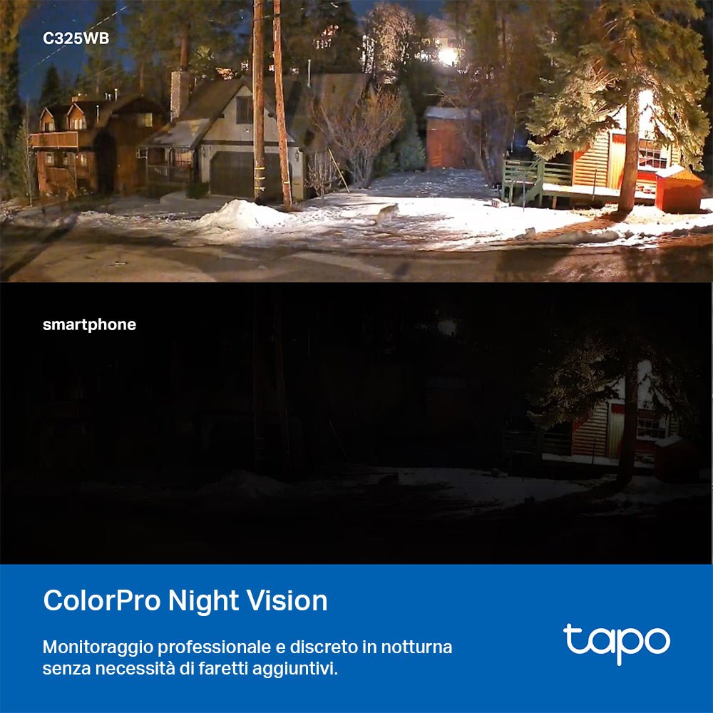 Tapo C325WB Telecamera WiFi Esterno 2K 4MP, ColorPro, WiFi/Ethernet