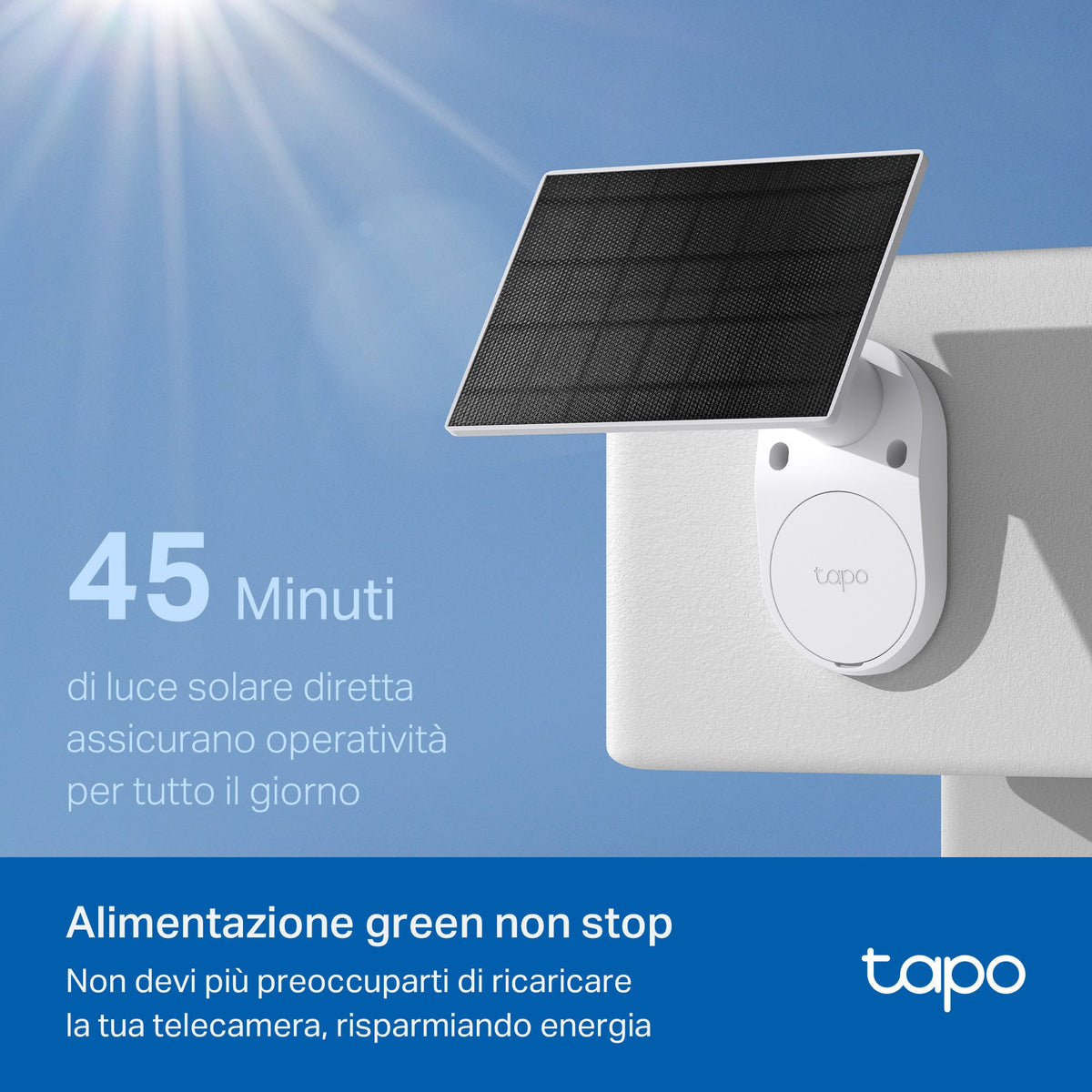 Tapo C410 KIT Telecamera WiFi Esterno 2K 3MP Batteria con Pannello Solare