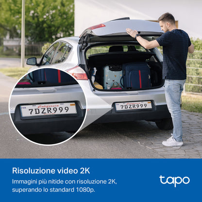 Tapo C410 KIT Telecamera WiFi Esterno 2K 3MP Batteria con Pannello Solare