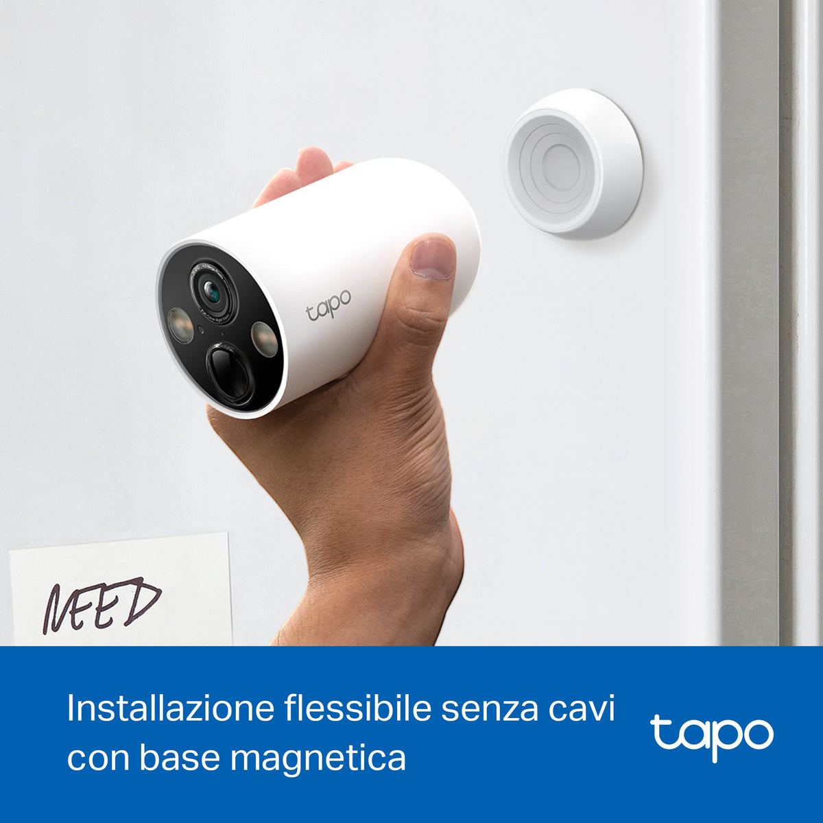 Tapo C425 Telecamera WiFi Esterno 2K 4MP Batteria, Base Magnetica, 2pz