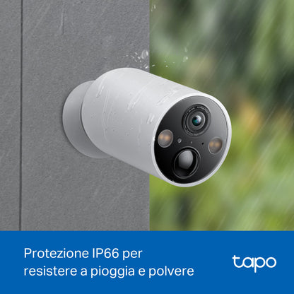 Tapo C425 Telecamera WiFi Esterno 2K 4MP Batteria, Base Magnetica, 2pz