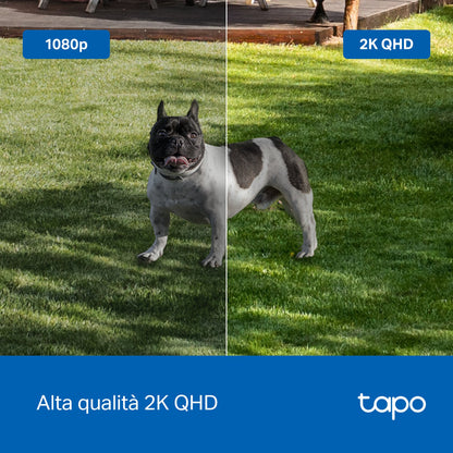 Tapo C425 Telecamera WiFi Esterno 2K 4MP Batteria, Base Magnetica, 2pz