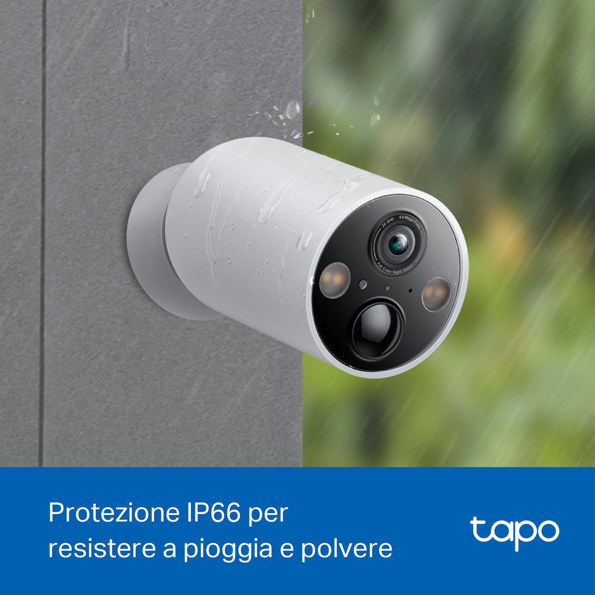 Tapo C425 Telecamera WiFi Esterno 2K 4MP Batteria, Base Magnetica, 4pz