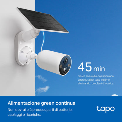 Tapo C425 KIT Telecamera WiFi Esterno 2K 4MP Batteria con Pannello Solare