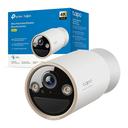 Tapo C460 Telecamera WiFi Esterno 4K 8MP Batteria, Base Magnetica Starlight