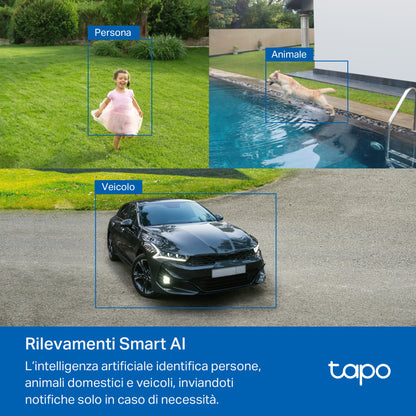Tapo C460 Telecamera WiFi Esterno 4K 8MP Batteria, Base Magnetica Starlight