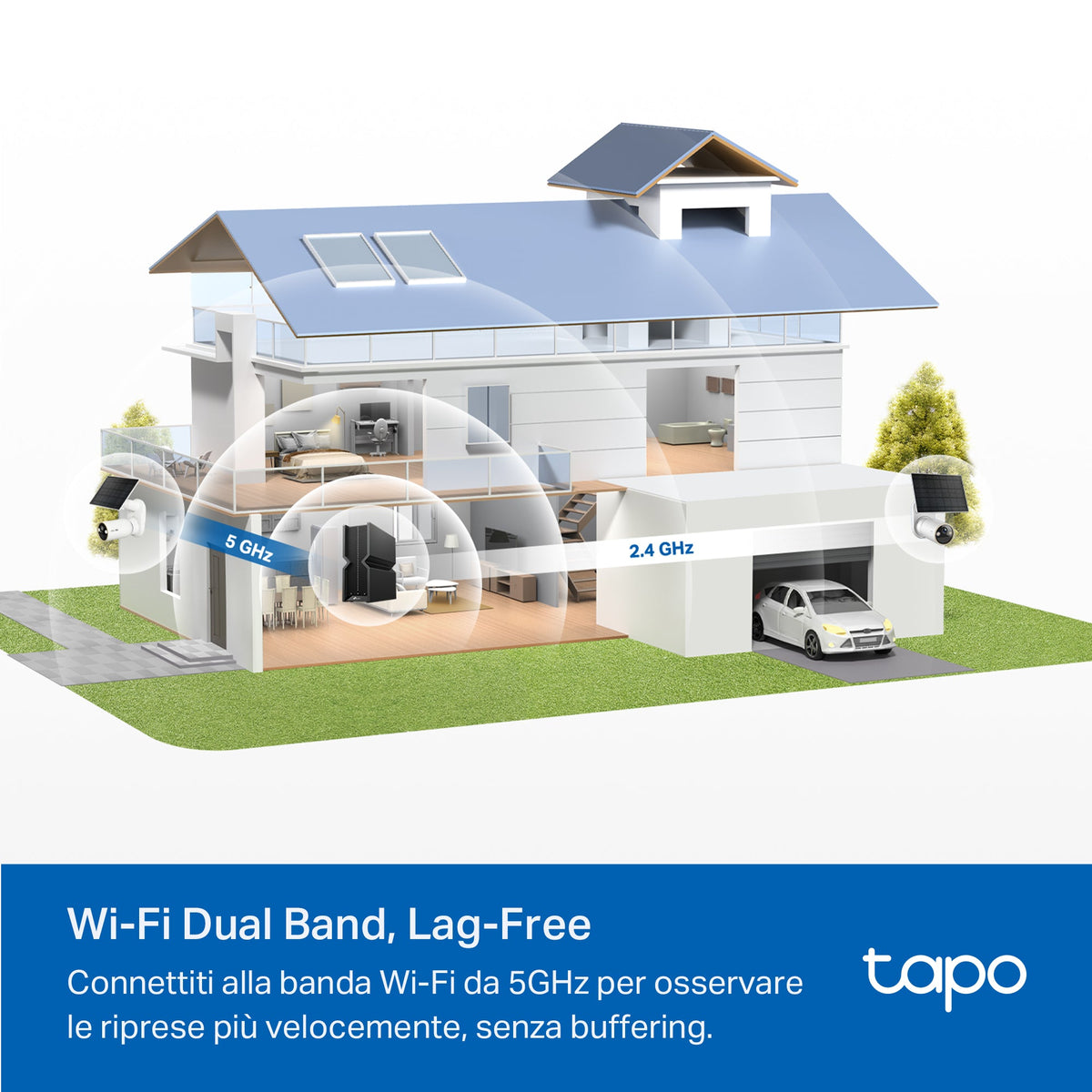Tapo C460 Telecamera WiFi Esterno 4K 8MP Batteria, Base Magnetica Starlight